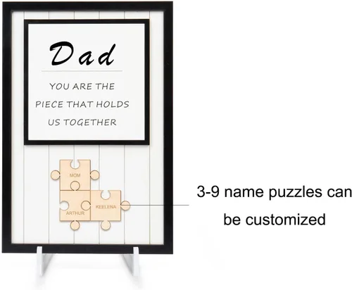 Miniatura 4 de Letrero personalizado con nombre de la familia, adornos de madera para la familia, placa de rompecabezas con nombre personalizado, decoración