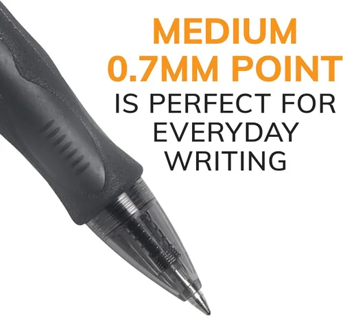 Miniatura 5 de BIC Gelocity Original - Bolígrafos de gel azul, punta media (0.7 mm), paquete de 12 unidades, bolígrafos de gel retráctiles con empuñadura cómoda