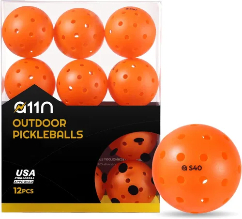 Miniatura 12 de A11N S40 - Pelotas de pickleball para exteriores, aprobadas por Pickleball de Estados Unidos para jugar en torneos, paquete de 3/6/12/50, verde