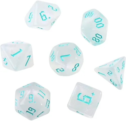 Miniatura 9 de Juego de 7 dados poliédricos DND de resina, juego de mesa de escritorio, juego de mesa para juegos de rol, mazmorras y dragones, país de las Verde