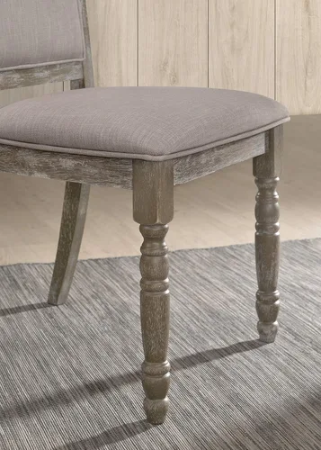 Miniatura 4 de Roundhill Furniture Ferran - Silla de comedor con pedestal de madera, color gris recuperado, juego de 2