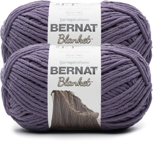 Miniatura 44 de Bernat - Estambre para mantas súper esponjoso acrílico, 2 paquetes de 300g/10.5 onzas, #6, chenilla gruesa de peso pesado para tejer y crochet