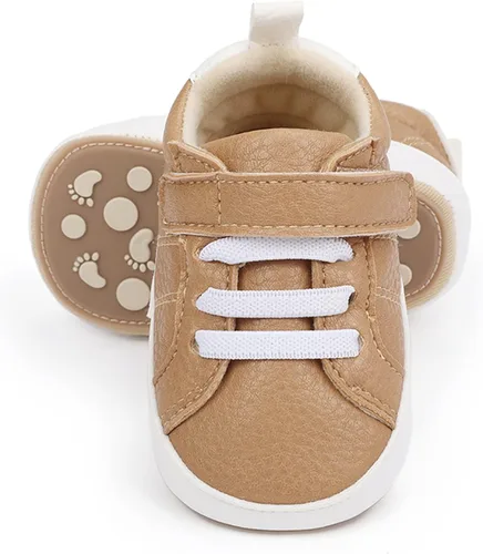 Miniatura 5 de SOFMUO Zapatos deportivos de piel sintética para bebés, niños y niñas, con suela de goma suave, mocasines Oxford para recién nacidos