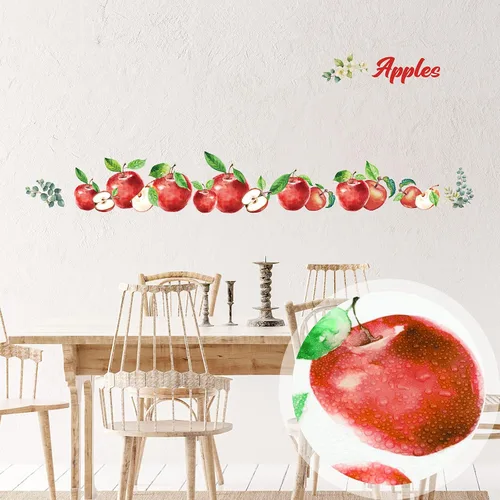 Miniatura 3 de Epakh 41 calcomanías de pared de limón, manzana, cereza y fresa, calcomanías para despegar y pegar, decoración de pared para gabinete de cocina