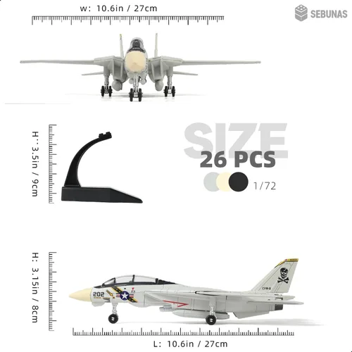 Miniatura 2 de Escala 1:72 F-14 Tomcat Fighter Jet Kit de Modelo de Construcción Rápida de Plástico F14 Juguete Divertido de Ensamblaje de Avión Modelo de Aeronave