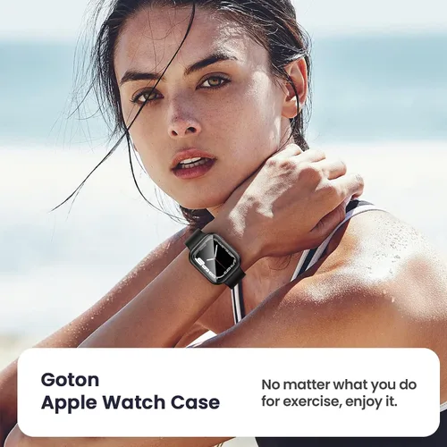 Miniatura 6 de 3 en 1 Goton Estuche impermeable duro para Apple Watch, protector de pantalla de 40mm, cubierta frontal de vidrio templado protectora completa