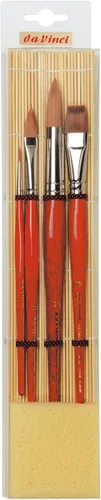 Miniatura 5 de Juego de Pinceles de Pintura de Acuarela Da Vinci, Pinceles CosmoTop Spin, Fibras Sintéticas Avanzadas de Múltiples Diámetros - Redondo 0 y 6, Plano