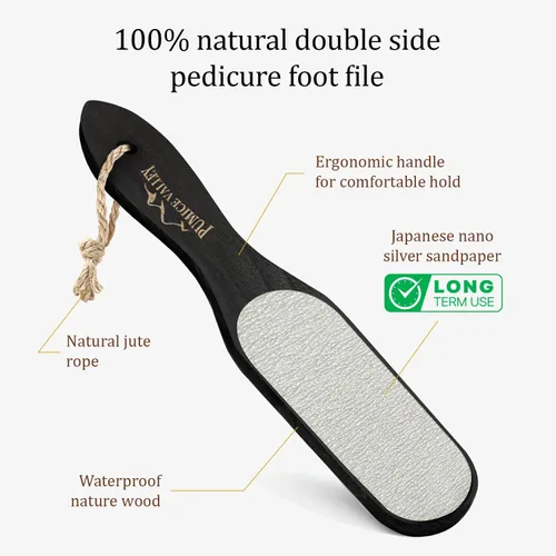 Miniatura 2 de Limpiador de pies de piedra pómez – Lima de pedicura con mango para piel seca y muerta – Removedor de callos para pies – Raspador de pies – Cepillo