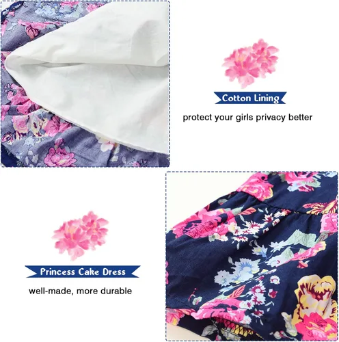 Miniatura 6 de YJ.GWL Vestido occidental para niñas, vestido de mezclilla para niña, vestidos de princesa para niñas, vestidos de fiesta para niñas de 3 a 14 años
