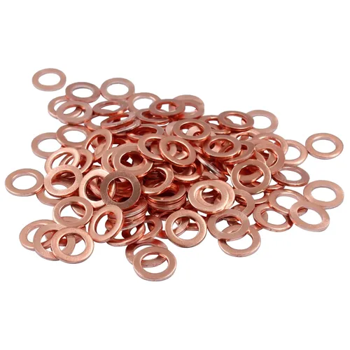 Miniatura 5 de Arandela plana de cobre M6, 120 piezas, kit de juntas de cobre, anillo de arandela de sellado métrico, diámetro interior de 0.236 in, diámetro