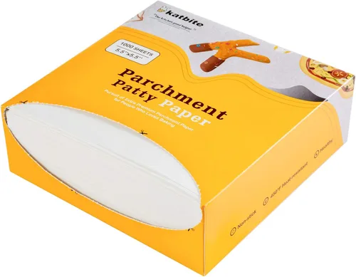 Miniatura 6 de Katbite Hamburger Patty Paper - 1000 unidades, hojas de papel pergamino antiadherentes de 5.5 x 5.5 pulgadas, para hamburguesas por separado, prensa