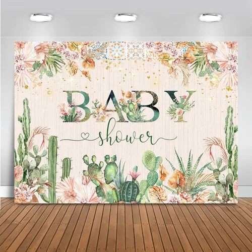 Mocsicka Telón de fondo bohemio para fiesta de baby shower de cactus, decoración de fiesta de baby shower, fondo de taco mexicano, fondo de bebé