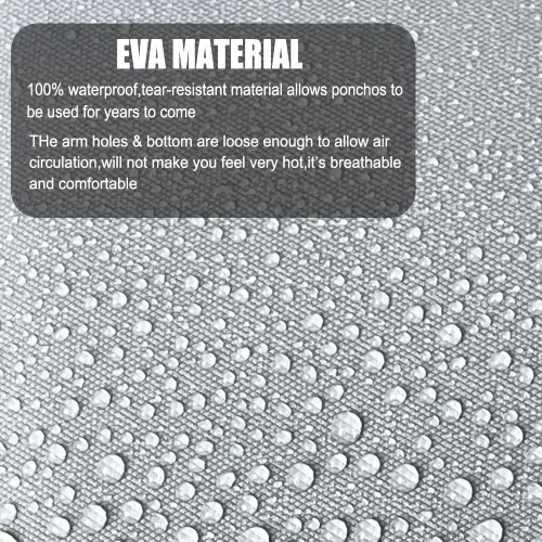 Miniatura 17 de Abrigos de lluvia (paquete de 2) – Ponchos de lluvia reutilizables de EVA para adultos, chaquetas impermeables para hombres y mujeres