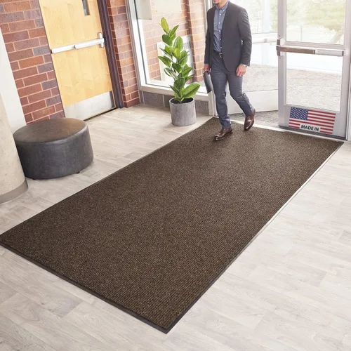 Miniatura 17 de Consolidated Plastics Tapete para secar con cepillo - Hecho en EE. UU., alfombra resistente para puerta comercial para entradas de Marrón