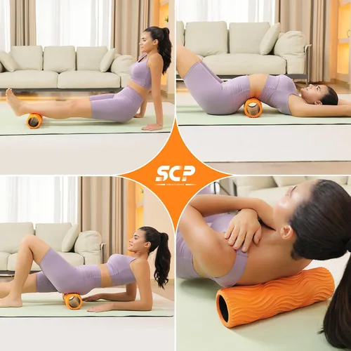Miniatura 5 de SUBCULTUREPICK Rodillo de espuma - Rodillo de masaje muscular para dolor de espalda y estiramiento - Textura ergonómica de onda ancha - Masaje