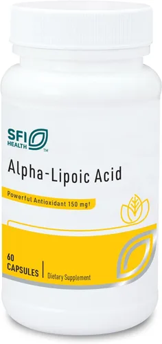 Klaire Labs Ácido alfa lipoico 150 miligramos - Suplemento hipoalergénico de ALA, antioxidante y apoyo hepático (60 cápsulas)