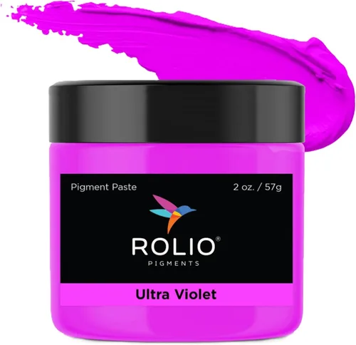 Rolio Pasta de pigmento, tarro de 2 onzas, ultra violeta, ideal para proyectos de epoxi, tinte rico para arte vibrante, tinte de resina epoxi y