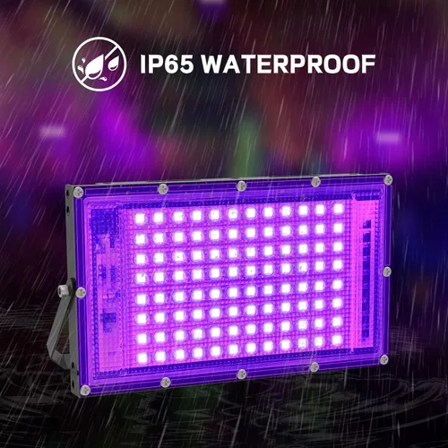 Miniatura 2 de Paquete de 2 luces LED negras de 100 W, luces negras para fiesta brillante, luces negras ultrafinas con interruptor de encendido/apagado, brillan