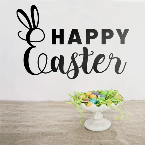 Miniatura 2 de Vinilo decorativo de pared para el día de Pascua – Feliz Pascua – 15.0 in x 22.8 in – Resurrección domingo Pascha vacaciones moderna iglesia hogar
