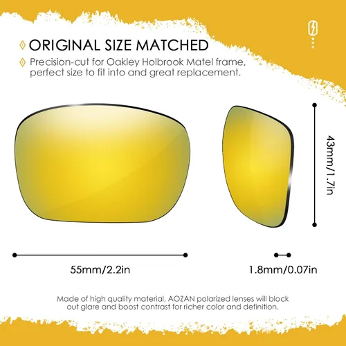 Miniatura 17 de Lentes de repuesto ANSI Z87.1 para gafas de sol Oakley Holbrook Metal OO4123