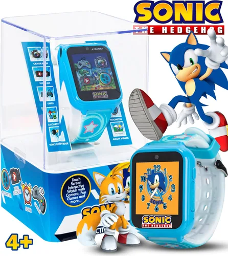 Miniatura 2 de Accutime Niños SEGA Sonic El Erizo Azul Reloj Inteligente Educativo de Pantalla Táctil para Niños, Niñas, Pequeños, 40 mm, Moderno Sonic Star