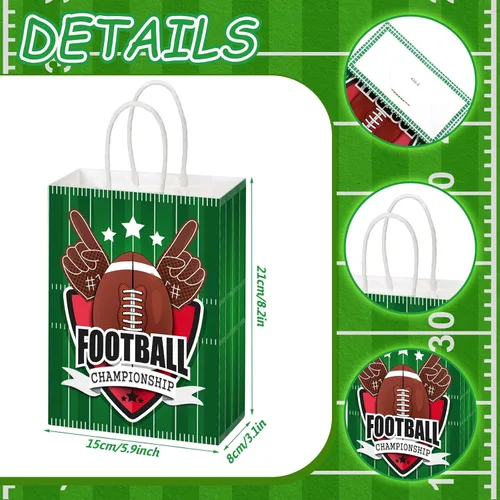 Miniatura 2 de Outus 24 bolsas de papel para fiesta de fútbol, regalo de fútbol, bolsas de papel con asas, pelota deportiva, bolsa de dulces para pelotas