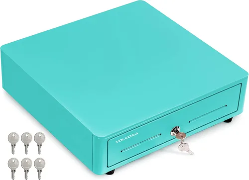 Miniatura 11 de Volcora Cajón de caja registradora para sistema de punto de venta (POS) con esquina redonda de 13 pulgadas, bandeja extraíble para monedas, 4 Gris
