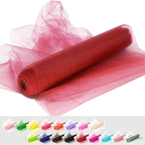 Miniatura 59 de Rollos de tela de tul, 54 pulgadas por 10 yardas (30 pies), cinta de tul para decoración de fiestas de boda, rollo de tela transparente en bobina