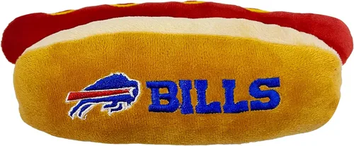 Pets First NFL Buffalo Bills HOT Dog & Cat - Juguete de peluche para perros y gatos, juguete de peluche para perros y gatos con chirriador interior
