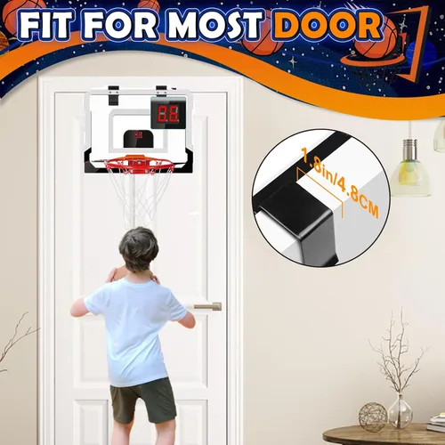 Miniatura 3 de Pro Mini juego de aros de baloncesto para interiores para puerta, aro de baloncesto de montaje en pared para oficina al aire libre, borde volcado