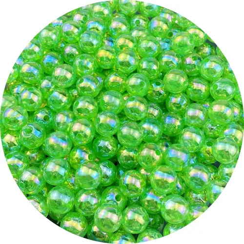 Miniatura 32 de 1000 piezas de cuentas redondas de acrílico de 6 mm, colores AB, cuentas espaciadoras redondas para aretes, pulseras, collares, llaveros, joyería