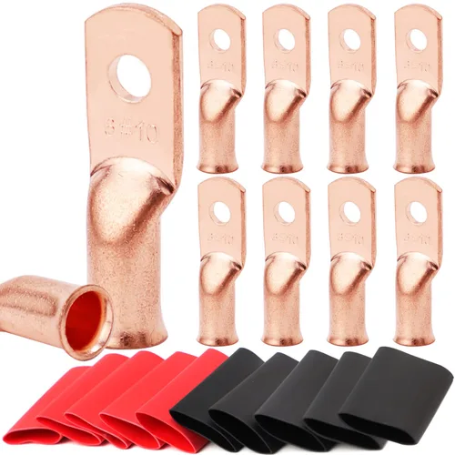 Miniatura 55 de TKDMR - Kit de 264 piezas de extremos de cable de batería, 132 piezas de terminales de anillo de lengüetas de cable de cobre resistentes AWG 8 6 4 2