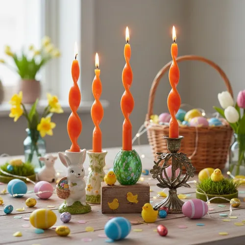 Miniatura 6 de Velas cónicas en espiral color naranja, velas torcidas de 8 pulgadas, 5 horas, sin perfume, hechas a mano, juego de 4 velas giratorias para boda