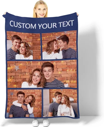 Miniatura 8 de Manta personalizada con imagen, manta personalizada para parejas, manta de fotos para sofá, familia, Navidad, Halloween, cumpleaños, boda, regalos 5