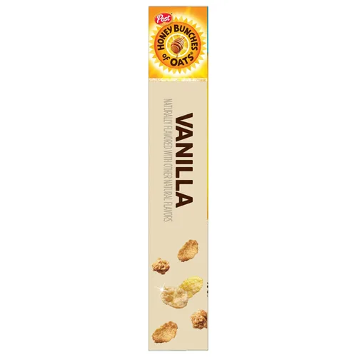 Miniatura 6 de Post Honey Bunches of Oats Cereal de desayuno de vainilla, cereal de vainilla con racimos de avena y granola, caja de 18 onzas (paquete de 2)