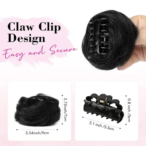 Miniatura 2 de REECHO 2 PCS Clips de Pinza Mini en Extensiones de Moño Desordenado y Orejas de Gato HB001 Accesorio de Peluca Piezas de Peinado Recogido