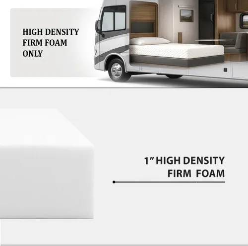 Miniatura 4 de Foamma Repuesto de colchón de espuma de alta densidad de 1 x 24 x 72 pulgadas, para camión, cámper, caravana, fabricado en Estados Unidos, cómodo