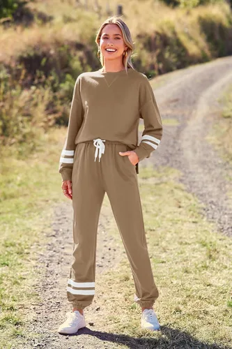 Miniatura 124 de Prettygarden - Conjunto de pijama de dos piezas para mujer, diseño de teñido anudado, sudadera informal de manga larga con pantalones largos, ropa