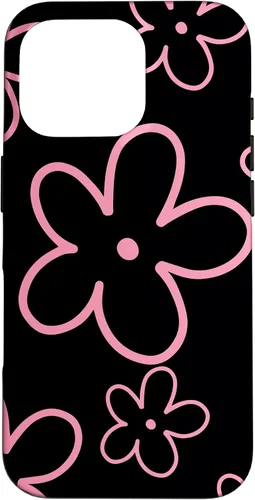 Miniatura 20 de Pink Black Flower Retro Modern Boho Floral Aesthetics Case for iPhone 17