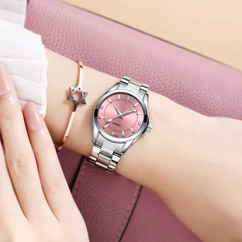 Miniatura 5 de Pareja relojes hombres y mujeres oro plata acero inoxidable reloj moda él y ella relojes conjunto