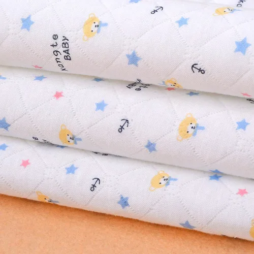 Miniatura 4 de 3 piezas Paquete Monvecle Almohadillas Cambiadoras de Pañal de Algodón para Bebé Impermeables Lavables Revestimientos de Pañales