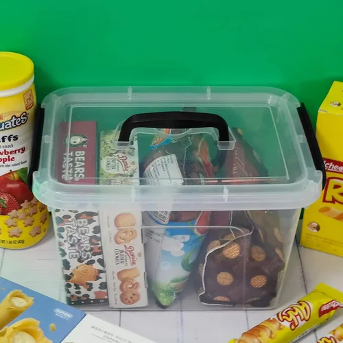 Miniatura 4 de Caja de almacenamiento de 5 cuartos de galón con tapa, 6 paquetes de contenedores pequeños de plástico con asas