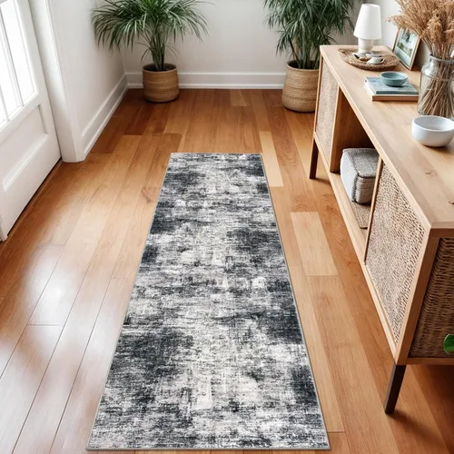 Miniatura 375 de IOHOUZE Alfombra abstracta lavable de 3 x 12 pies para pasillos, antideslizante para cocina, camino de entrada de lana sintética para interiores