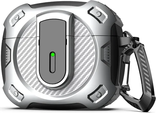 Miniatura 26 de RFUNGUANGO Funda para AirPod de 2ª generación con kit de limpieza, armadura protectora de carcasa dura militar con bloqueo para funda de carga