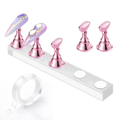 Miniatura 17 de Makartt Soporte de uñas para uñas a presión, práctica de pintura artística, soporte magnético para pintar uñas, soporte para diseños de uñas