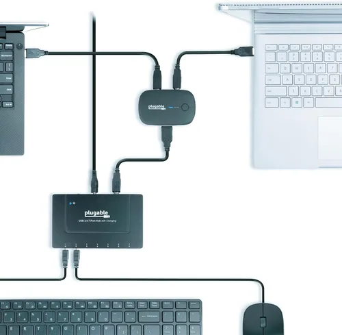 Miniatura 6 de Plugable Interruptor de uso compartido USB 2.0 para compartir un puerto de dispositivo USB con un botón entre dos computadoras