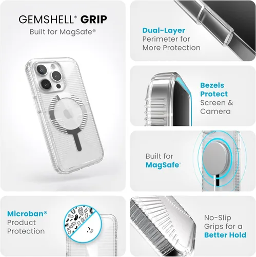 Miniatura 3 de Funda transparente Speck para iPhone 15 Pro - Delgada, diseñada para MagSafe, protección contra caídas con agarre - resistente a rayones