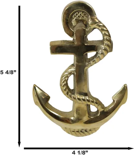 Miniatura 2 de Ebros Gift Escultura de metal de latón dorado marino náutico marinero ancla puerta de la alabanza con placa llamativa integrada 5.5 pulgadas