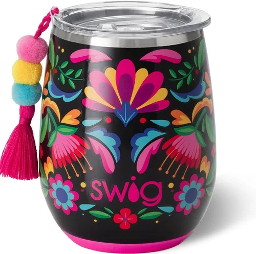 Miniatura 12 de Swig Vaso de vino aislado de 14 onzas con tapa, apto para lavavajillas, tazas de vino de acero inoxidable (negro)