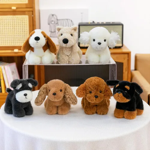 Miniatura 6 de PEACH CAT Basset Hound Perro Animal de Peluche Lindo Cachorro Peluches Juguetes de Peluche Pequeños Regalos para Niños Blanco